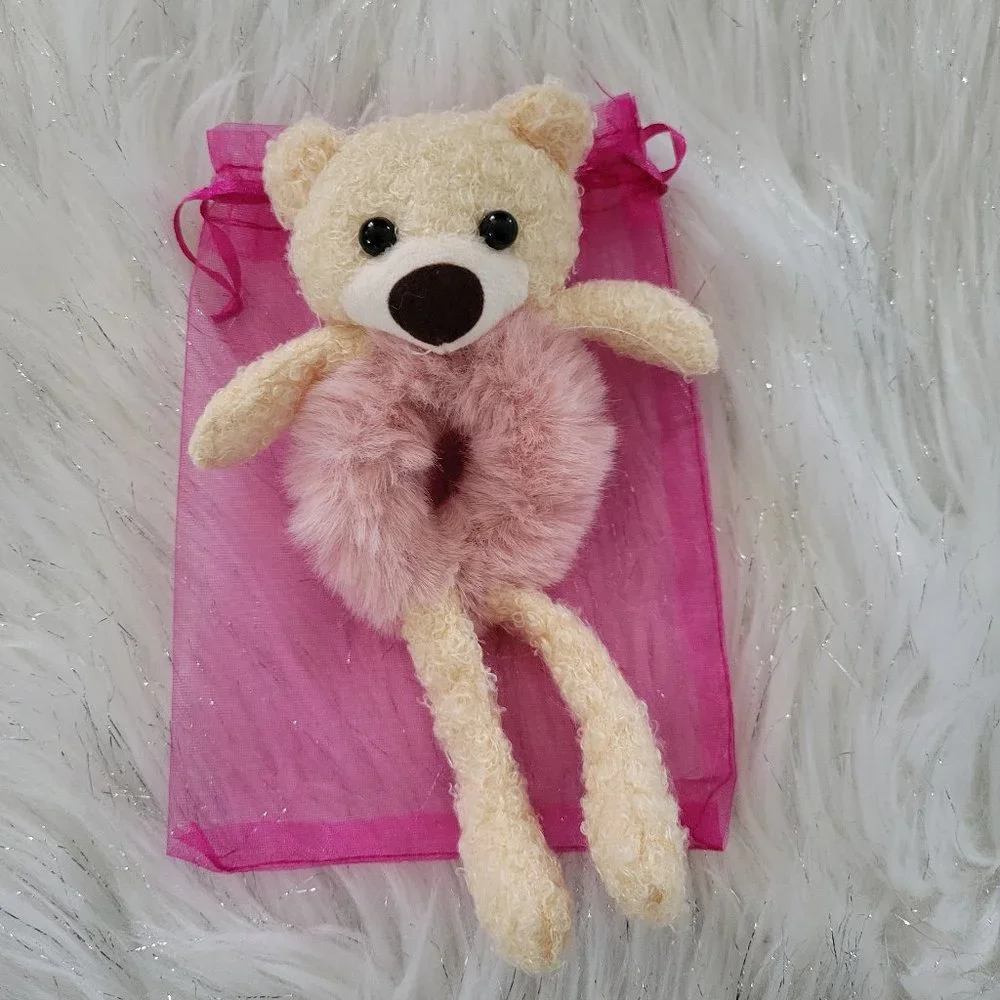 Set of 2 Plush Bear Scrunchies